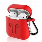 Силиконовый чехол для Apple AirPods Devia case (красный)