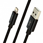 Кабель передачи данных Rock MFI Charge Sync Round Cable II 1.8m  для iPhone 5\6\7, iPad mini, iPad Air, iPad 4 (черный)