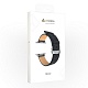 Кожаный ремешок Lyambda Minkar для Apple Watch 42mm\44mm (черная алькантара)
