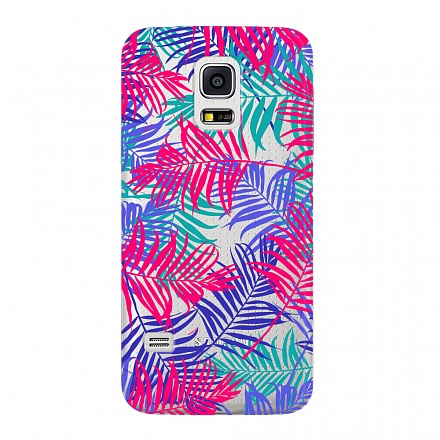 Чехол и защитная пленка для Samsung Galaxy S5 mini Deppa Art Case Jungle пальмы