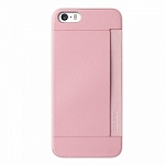 Пластиковый чехол для iPhone 5/5S с дополнительным отделением Ozaki 0.3 + Pocket розовый																	