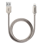 Дата-кабель Deppa Metal USB - 8-pin для Apple, алюминий, MFI, 1.2м, стальной