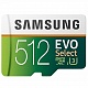 Карта памяти Samsung 512GB 100MB/s (U3) MicroSDXC Evo Select Memory Card with Adapter (MB-ME512GA/EU)