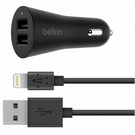 Автомобильное зарядное устройство Belkin BoostUp 2-Port Car Charger 24W (черный)