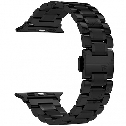 Ремешок из нержавеющей стали Lyambda Cetus для Apple Watch 42mm\44mm\45mm (черный)