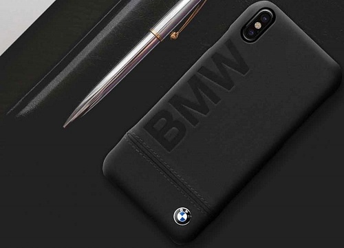 Чехол BMW Signature Logo imprint Hard Leather для Apple iPhone X\XS, Black (BMHCPXLLSB)