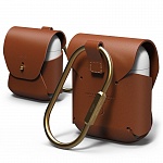 Кожаный чехол для Apple AirPods Elago Genuine leather case (коричневый)
