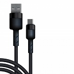 Дата-кабель BoraSCO Silicone USB – micro USB, 3А, 1м (черный)