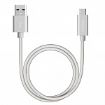Дата-кабель Deppa Alum USB A - USB Type-C, алюминий/нейлон, USB 3.0, 3А, 1.2м, серебро 