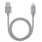 Дата-кабель Deppa Alum USB A - USB Type-C, алюминий/нейлон, USB 3.0, 3А, 1.2м, графит