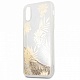 Чехол Guess для Apple iPhone X Glitter Palm spring Hard PC Gold