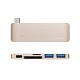 USB-C адаптер Deppa для MacBook 12, 5в1 (золотой)