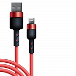 Дата-кабель BoraSCO Silicone USB – Lightning, 3А, 1м (красный)