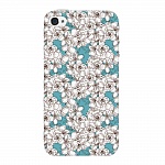 Чехол и защитная пленка для Apple iPhone 4/4S Deppa Art Case Pastel белые цветы