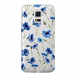 Чехол и защитная пленка для Samsung Galaxy S5 mini Deppa Art Case Flowers васильки