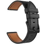 Универсальный кожаный ремешок для часов 22 mm LYAMBDA Nembus Black