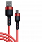 Дата-кабель BoraSCO Silicone USB – micro USB, 3А, 1м (красный)