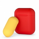 Чехол Deppa для AirPods двухцветный (красный/желтый)