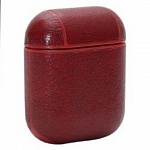 Кожаный чехол для Apple AirPods Devia leather case (красный)