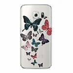Чехол и защитная пленка для Samsung Galaxy S6 edge Deppa Art Case Military бабочки 2
