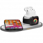 Беспроводное зарядное устройство Deppa Deppa 3 в 1 для iPhone, Apple Watch, Airpods, 15W (белый)