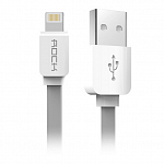 Кабель передачи данных Rock Lightning to USB Flat 1м для iPhone 5\6, iPad mini, iPad Air, iPad 4 (серый)