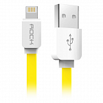 Кабель передачи данных Rock Lightning to USB Flat 1м (желтый)