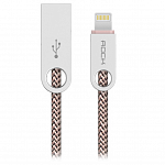 Кабель передачи данных Rock Lightning to USB Cobblestone Charge & Sync 1м light coffee