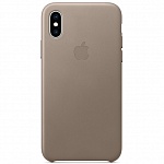 Чехол Apple Leather Case MRWL2ZM\A для iPhone X\XS (платиново-серый)