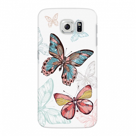 Чехол и защитная пленка для Samsung Galaxy S6 Deppa Art Case Pastel бабочки