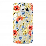 Чехол и защитная пленка для Samsung Galaxy S6 edge Deppa Art Case Flowers маки и колосья