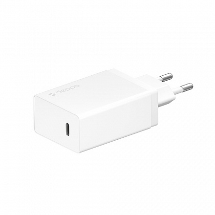 Сетевое зарядное устройство Deppa USB Type-C Power Delivery 30 Вт (белый)