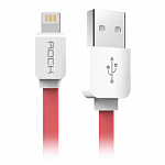 Кабель передачи данных Rock Lightning to USB Flat 1м (красный)