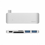 USB-C адаптер Deppa для MacBook 12, 5в1 (серебристый)