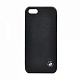 Кожаный чехол-накладка BMW для iPhone 5/5S Hard Signature black BMHCP5LB