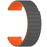 Универсальный силиконовый ремешок для часов 20 mm LYAMBDA Acrux DSJ-32-20-GO (серый\оранжевый)