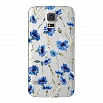 Чехол и защитная пленка для Samsung Galaxy S5 Deppa Art Case Flowers васильки