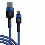 Дата-кабель BoraSCO Silicone USB – micro USB, 3А, 1м (синий)