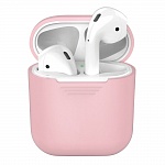 Силиконовый чехол для Apple AirPods Deppa, розовый