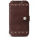 Кожаный чехол для iPhone 5 Zenus Prestige Bohemian M Diary Series коричневый