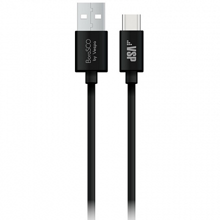 Дата-кабель BoraSCO Silicone USB – Type-C 2А, 1м (черный)