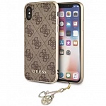 Чехол для Apple iPhone XS Max Guess Charms collection Hard Brown