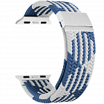 Плетеный нейлоновый ремешок для Apple Watch 42/44/45/49 mm LYAMBDA PLEIONE голубой\белый