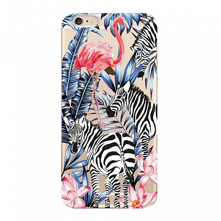 Чехол и защитная пленка для Apple iPhone 6 Plus Deppa Art Case Jungle зебры