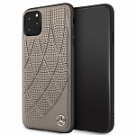 Чехол Mercedes Bow Quilted perforated Hard Leather для Apple iPhone 11 Pro Max (бежевый)