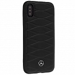 Чехол накладка Mercedes для Apple iPhone X Pattern lll Hard Leather, Black