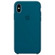 Силиконовый чехол для iPhone X Silicone Case (космический синий)