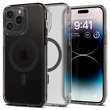 Чехол Spigen Ultra Hybrid Magsafe для Apple iPhone 14 Pro (серый с серым кольцом)