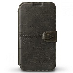 Кожаный чехол для Samsung Galaxy Note 2 Zenus Lettering Diary (хаки)