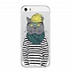 Силиконовый чехол Olle для iPhone 5/5S/SE (Кот)